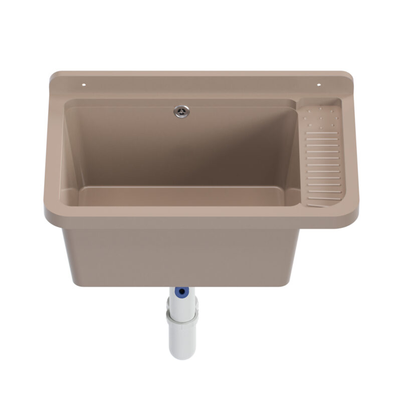 QLS Ausgussbecken Waschbecken Spülbecken Celia Beige 58,4 x 38 cm