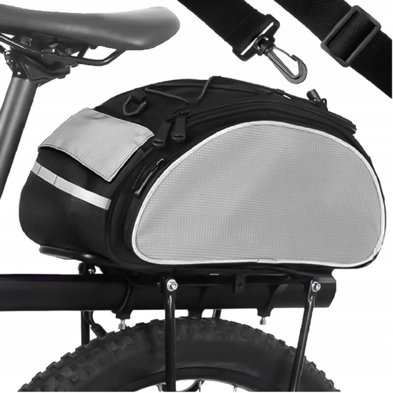 QLS Fahrradtasche für Gepäckträger Satteltasche Gepäckträgertasche 13 L Schwarz