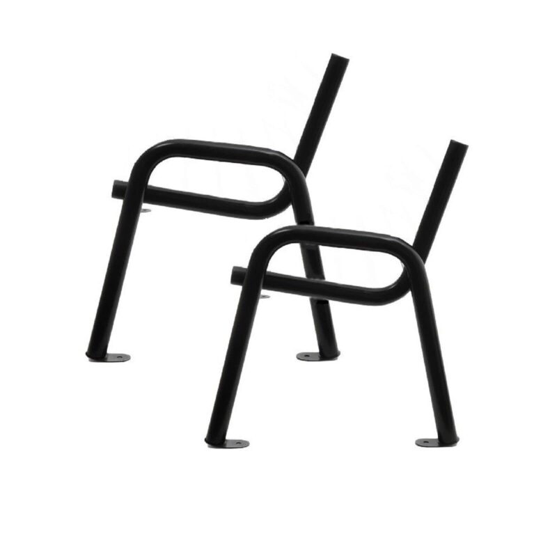 QLS Bankbeine Bankgestell Gartenbank Parkbank Bankfüße aus Stahl 2 Stück Schwarz (Modell 02003)