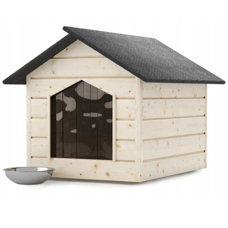 Hundehütte outdoor Farblos Katzenhaus Höhle Winterfest Isoliert Holz 116x90x82cm