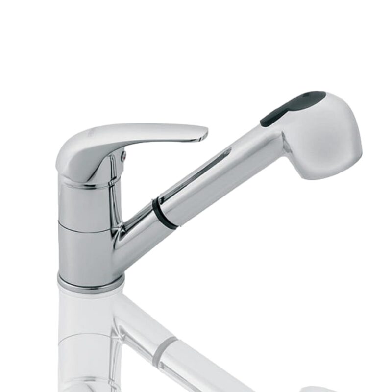 Wasserhahn Küchenarmatur Küche Mischbatterie Ausziehbar Armatur Brause LAVELLO MORASCO Chrom (Silber)