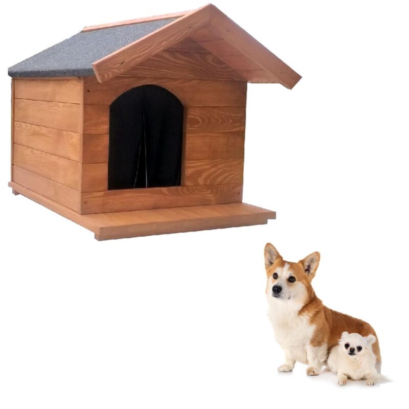 Hundehütte Hundehaus Hundehöhle 65 x 55 x 58 cm Isoliert Tierhütte Hundebox Wetterfest Outdoor