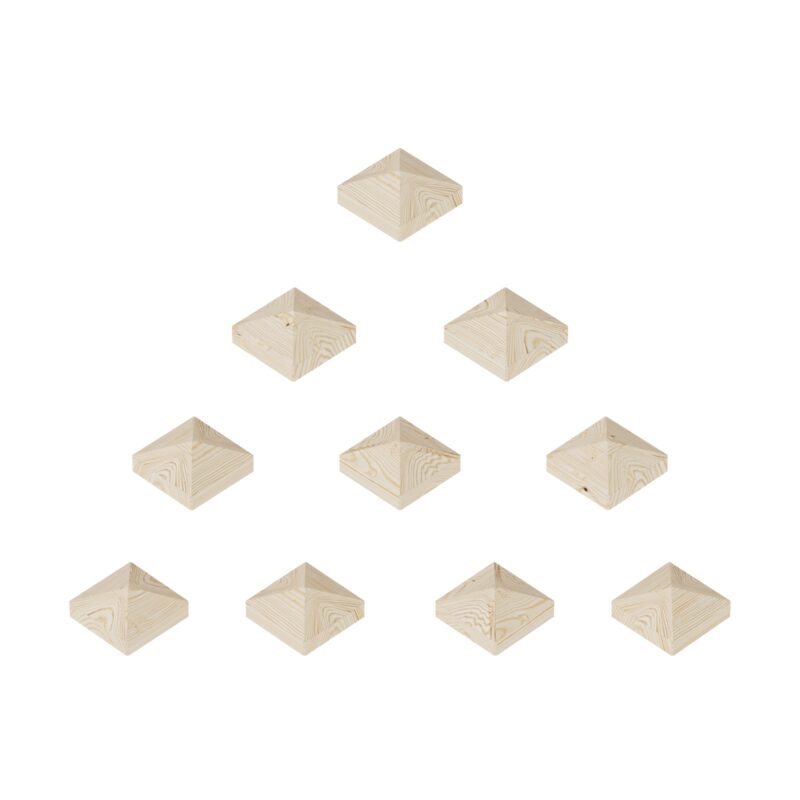 QLS Pfostenkappe 11x11 cm Pyramiden Form - 10 Stück #11251