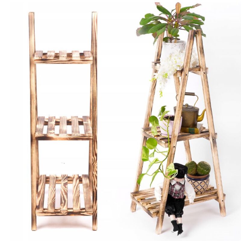 QLS Blumenständer aus Holz Outdoor