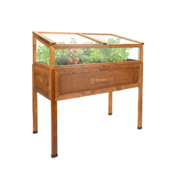 QLS Mini-Gewächshaus aus Holz 110x55 cm - hellbraun #11265