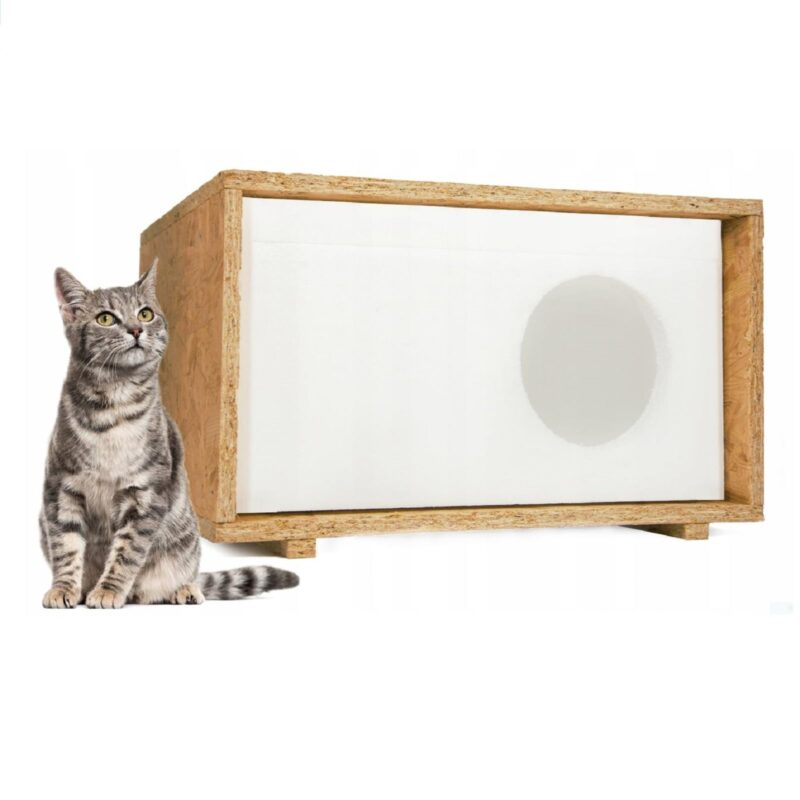 QLS Wetterfestes Katzenhaus aus Styropor 43x41 cm