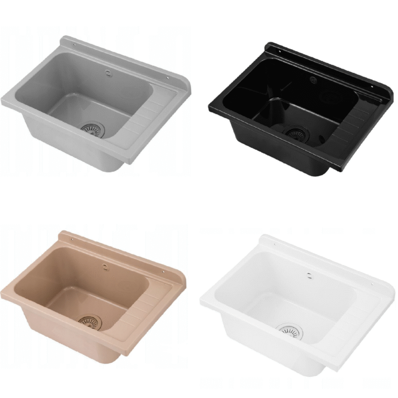 QLS Ausgussbecken mit Siphon 58x38 cm Selva