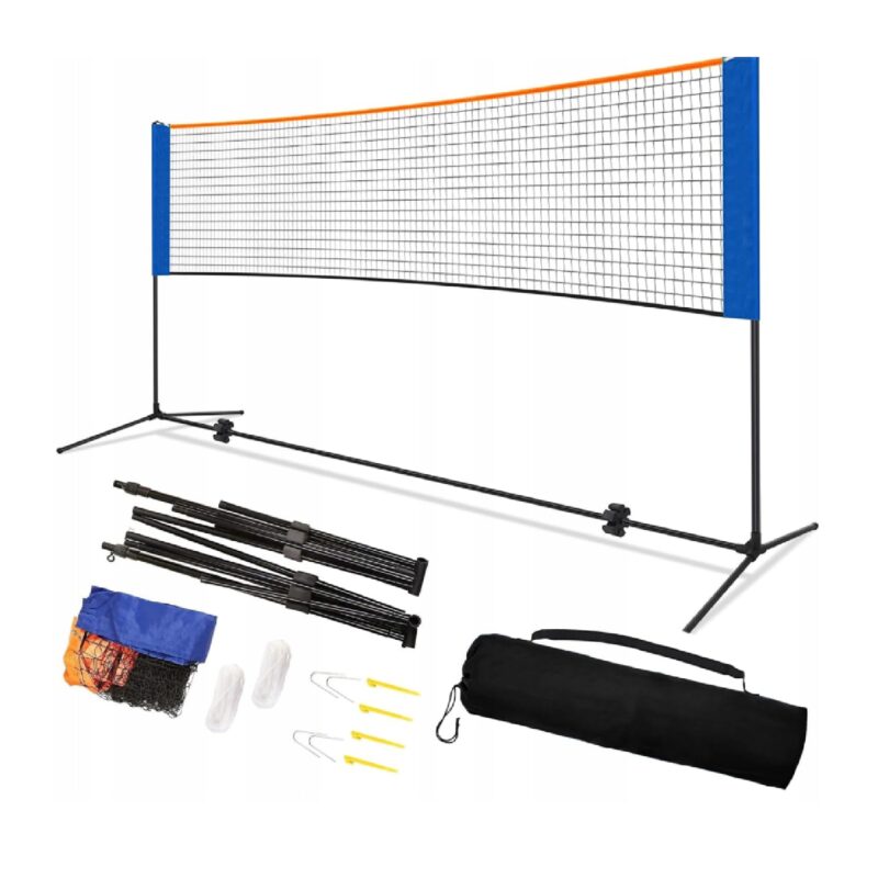 QLS Sportnetz 3 m für Volleyball, Tennis & Badminton - höhenverstellbar, tragbar inkl. Tasche Garten Outdoor