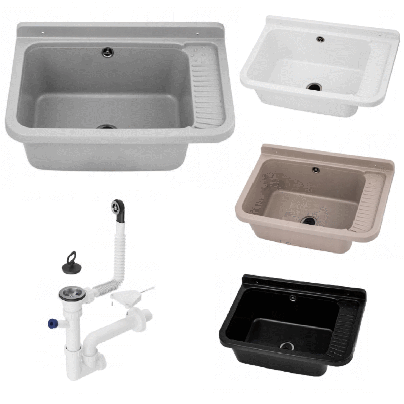 QLS Ausgussbecken mit Siphon 58x38 cm Celia